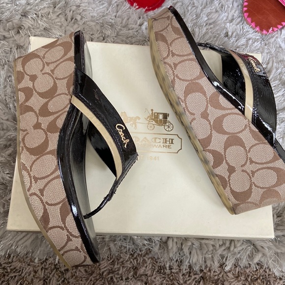 Coach Jody Patent Wedge Sandal - Picture 1 of 4